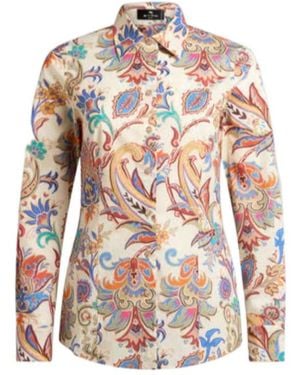 Etro Printed Poplin Shirt - White