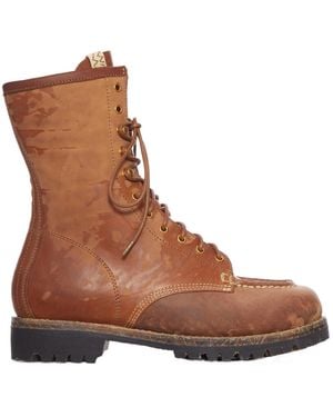 Visvim Leather Lace-Up Boots - Brown