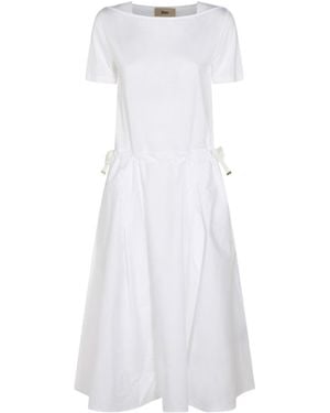 Herno Drawstring Waist Midi Dress - White