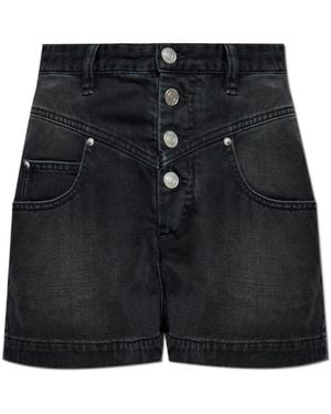 Isabel Marant Jovany Denim Shorts - Black