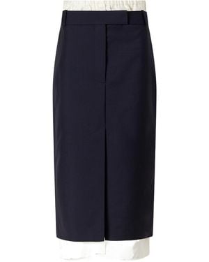 Rohe Boxer-Detailed Layered Skirt - Blue