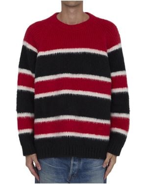 Celine Oversized Crew Neck Jumper - Red