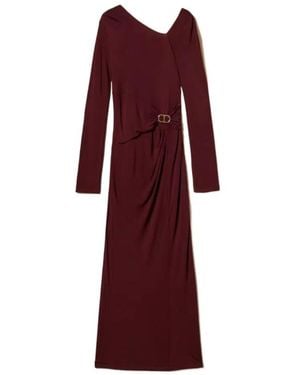 Twinset Draped Asymmetric Maxi Dress - Red
