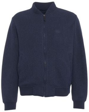 Etro Bomber Jacket With Logo Embroidery - Blue