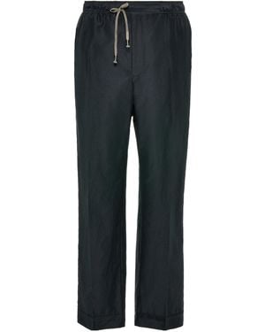 Maison Margiela Cotton Drawstring Trousers - Black
