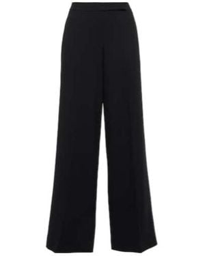 Emilia Wickstead Wool High-Rise Wide-Leg Trousers - Black