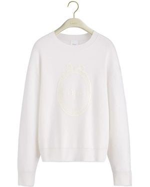 Dior Médaillon Embroidered Sweater - White
