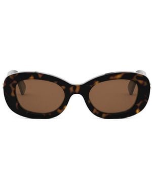 BVLGARI Bulgari Oval Frame Sunglasses - Brown