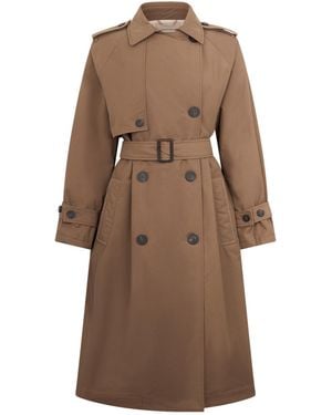 Peserico Spread Collar Double-Breasted Trenchcoat - Brown