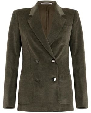 Tagliatore Double-Breasted Corduroy Blazer - Green
