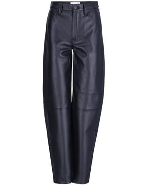 FRAME Leather Trousers With Belt Loops - Blue