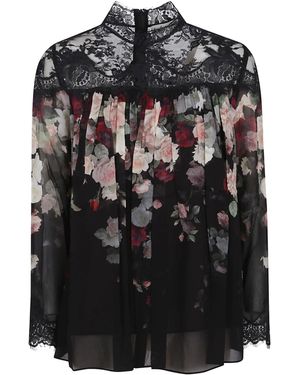 Zimmermann Floral-Printed Laced Blouse - Black