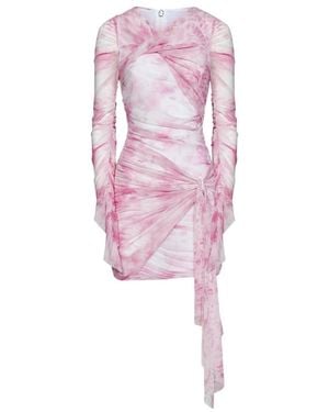 MSGM Long-Sleeved Gathered Mini Dress - Pink