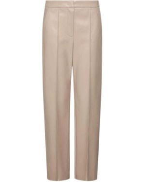 Marella Front-Pleated Casual Trousers - Natural