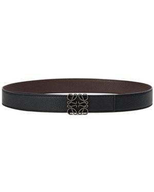 Loewe Anagram Pebbled Leather Belt - White