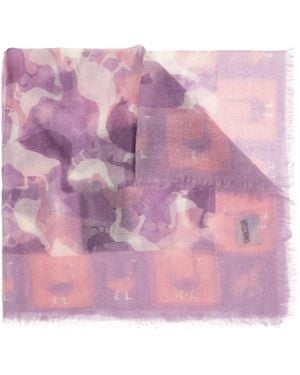 Moschino Animal Print Cashmere Scarf - Pink