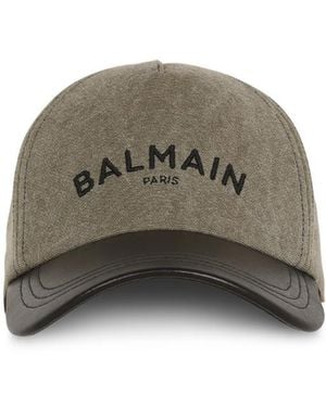 Balmain Cotton Cap With Logo - Green