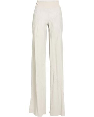 Rick Owens Satin Flare Trousers - White