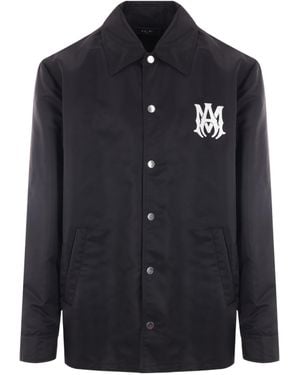 Amiri Ma Printed Buttoned Straight Hem Jacket - Blue