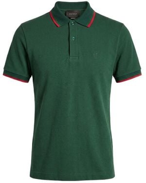 Gucci Cotton Piquet Polo Shirt With Embroidery - Green