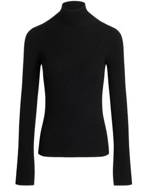 Patou Ribbed Mock-Neck Jumper - Black