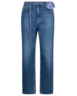 Liu Jo Logo Patch Straight-Leg Jeans - Blue