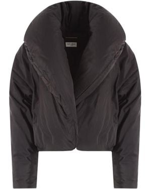 Saint Laurent Cropped Puffer Jacket - Black