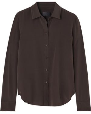 Nili Lotan Gaia Silk Crepe Shirt - Black