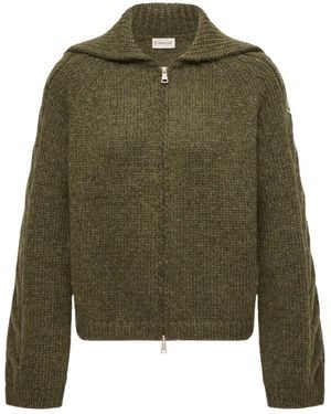 Moncler Alpaca Blend Cardigan - Green