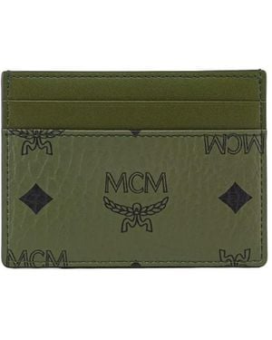 MCM Visetos Monogram Canvas Cardholder - Green