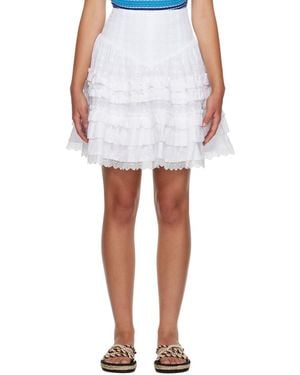 Ganni Broderie Anglaise Skirt - White