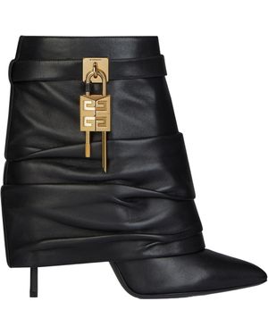 Givenchy Shark Lock Stiletto Ankle Boots - Black