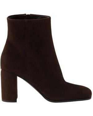 Prada Suede Booties - Brown