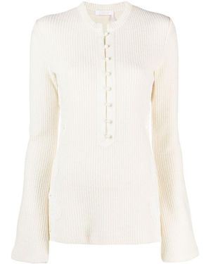Chloé Chloé Flare Sleeved Knit Top - White