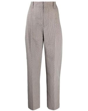 Marni Straight Leg Pleated Cropped Trousers - Grey