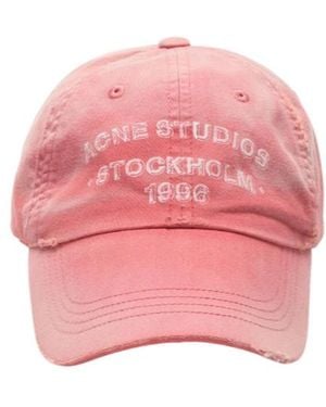 Acne Studios Washed Logo Cap - Pink