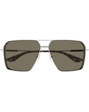 McQueen Eyewear Pilot Frame Sunglasses - Metallic
