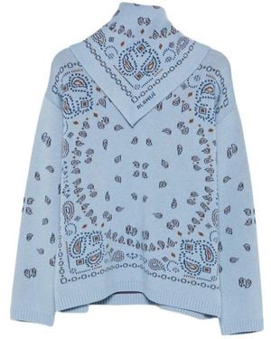 Alanui Jumper With Bandana Jacquard Motif - Blue