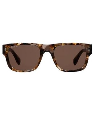 Gucci Rectangular Frame Sunglasses - Brown