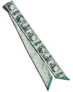 Gucci Printed Silk Twill Ribbon - Metallic