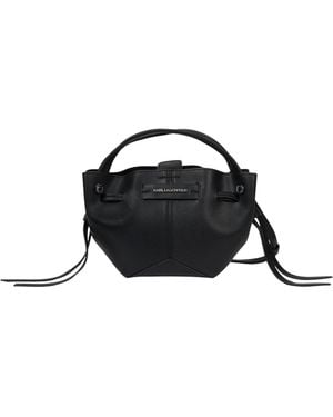 KARL LAGERFELD K/Pierced Bucket Bag - Black