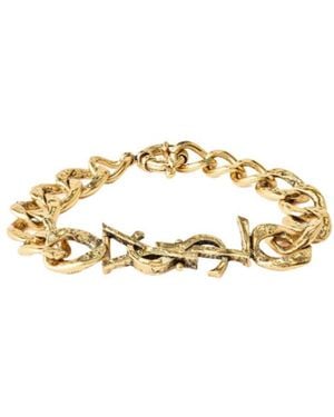 Saint Laurent Distinctive Brass Craft Bracelet - Metallic