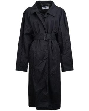 Balenciaga Belted Long-Sleeved Coat - Black