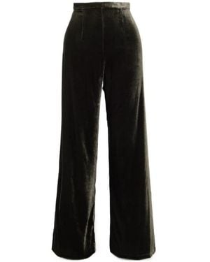 LeKasha Velvet Wide-Leg Pants - Black