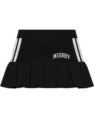 MISBHV Striped Pleated Mini Skirt - Black