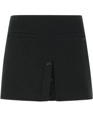 Courreges Courrèges Buttoned Tweed Mini Skirt - Black