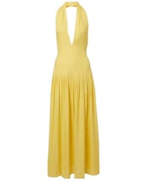 Proenza Schouler Tala Halterneck Georgette Maxi Dress - Yellow