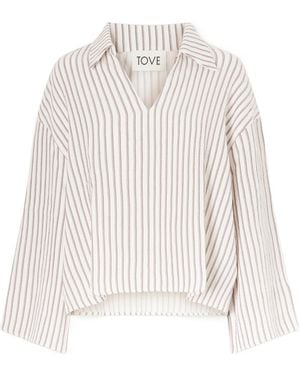 TOVE Striped Seersucker Shirt - White
