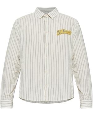 AllSaints Samuel Logo Stripe Shirt - White