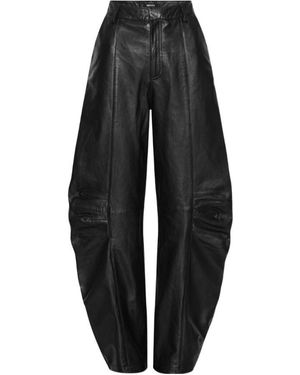 ROTATE BIRGER CHRISTENSEN High-Waist Leather Trousers - Black